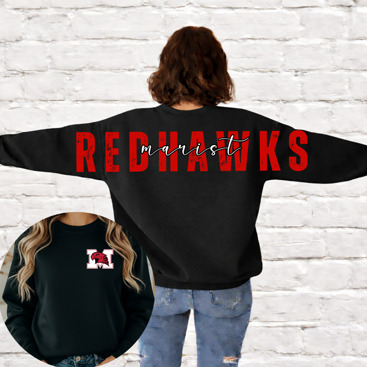 Redhawks (Marist) Big Back Crewneck