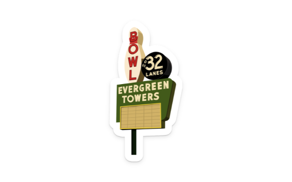 Evergreen Tower Sticker