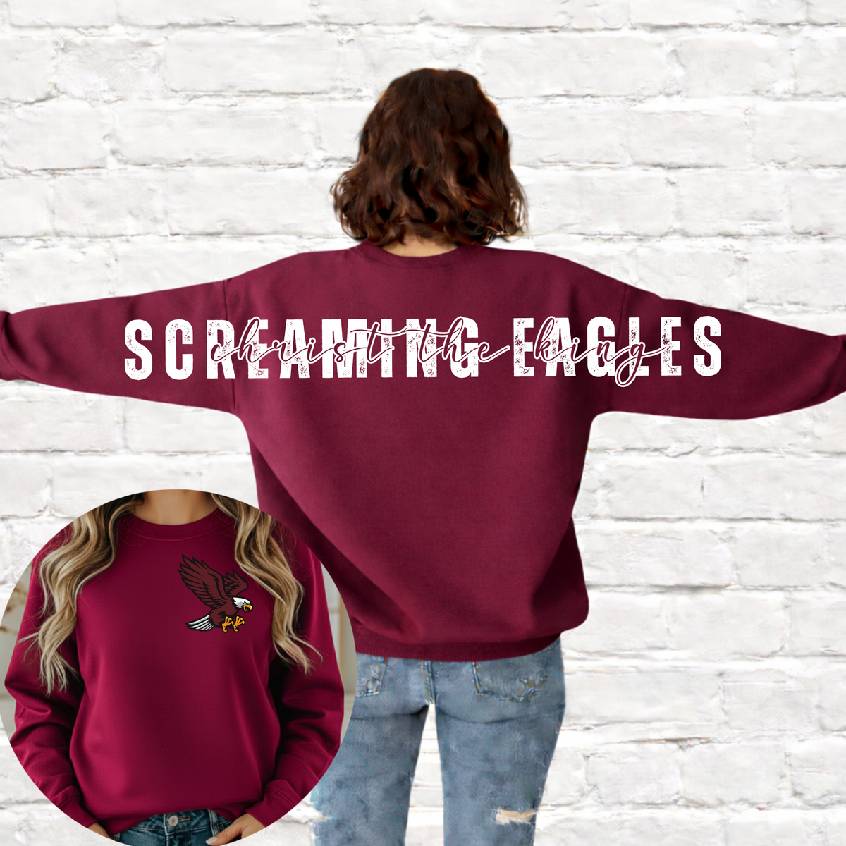 Screaming Eagles (Christ the King) Big Back Crewneck
