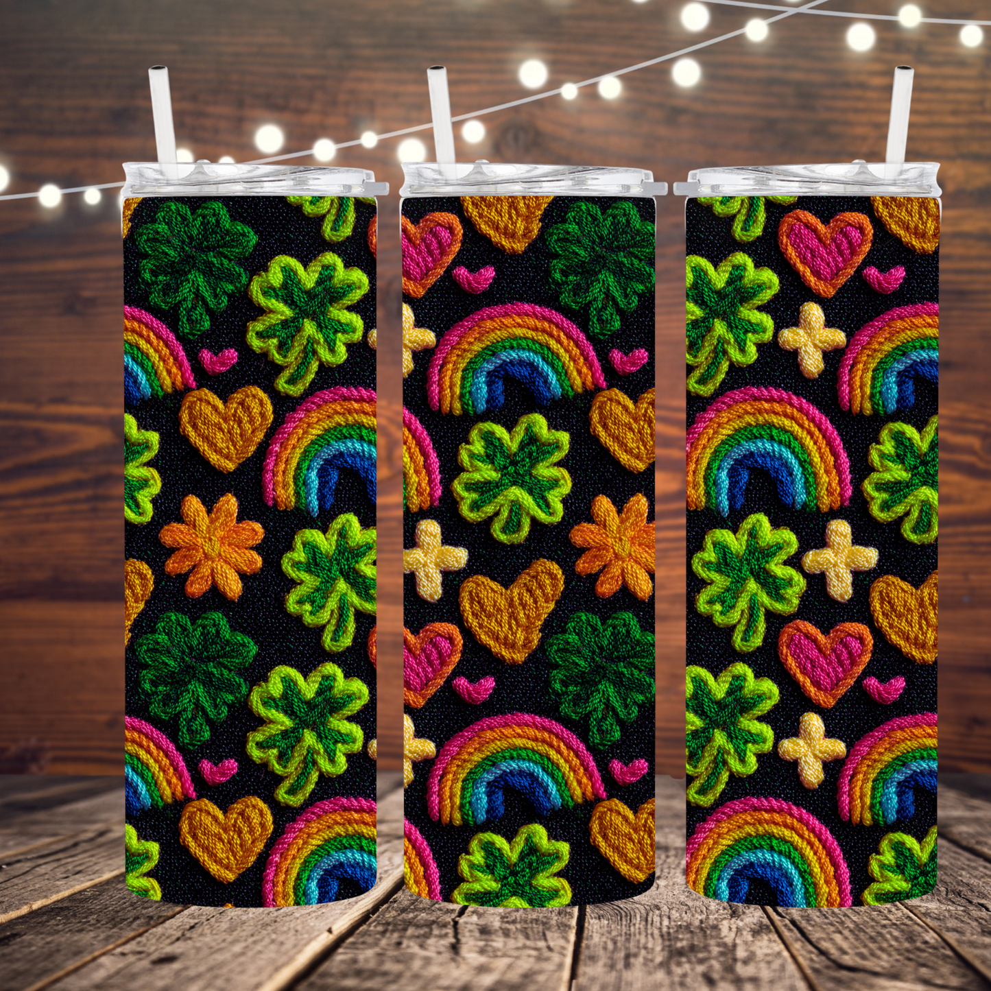 Embroidered look Irish Tumbler 20oz