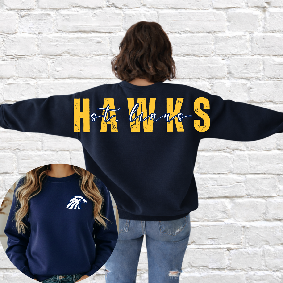 Hawks (St. Linus) Big Back Crewneck
