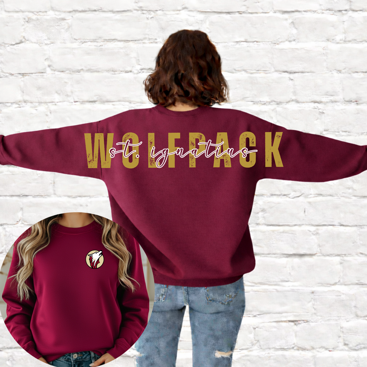 Wolfpack (St Ignatius) Big Back Crewneck