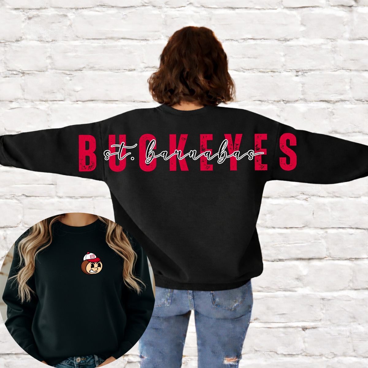 Buckeyes (St. Barnabas) Big Back Crewneck