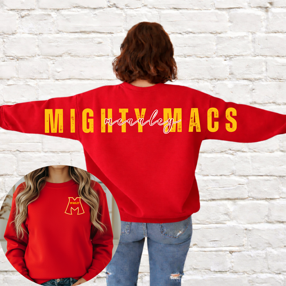 Might Macs (Mcauley) Big Back Crewneck